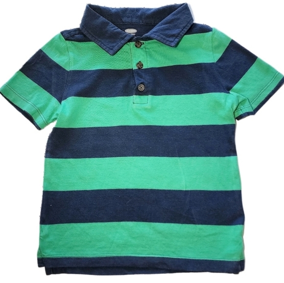 OLD NAVY GREEN & NAVY POLO SHIRT SIZE 3T - Picture 2 of 8